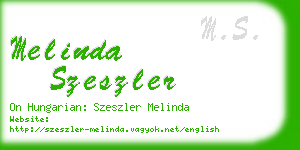 melinda szeszler business card